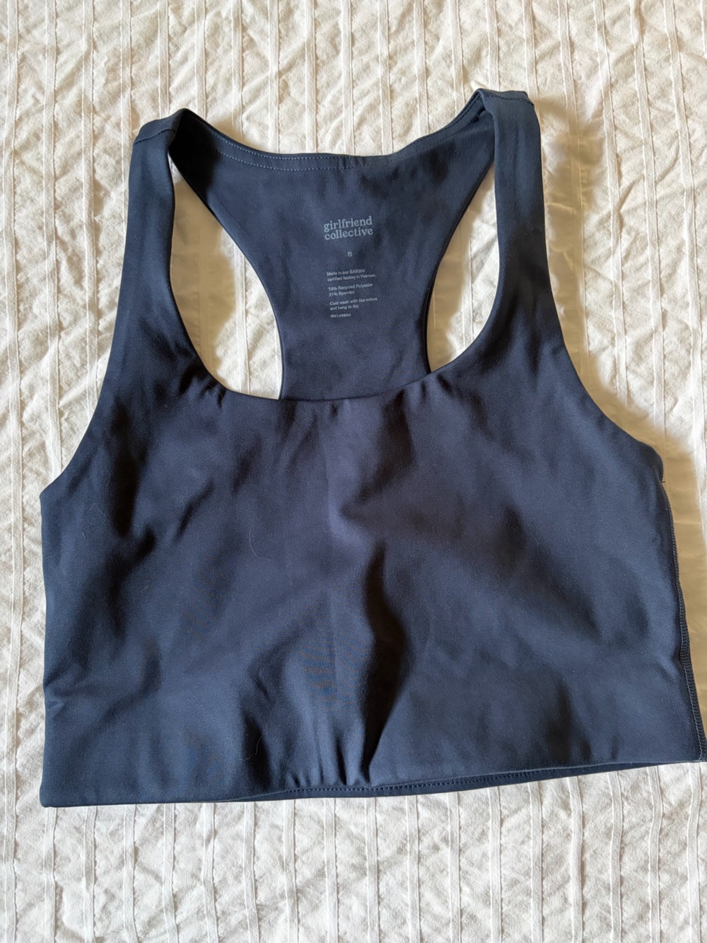 GIRLFRIEND COLLECTIVE- size small navy Paloma Racerback Bra.